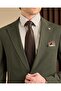 Regular Fit Men's Mono Collar Jacket Pants Suit Green T20121-28 - 2