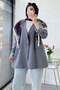Two-Button Linen Blazer Women's Jacket - Gray