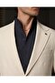 Slim Fit Men's Mono Collar Pocket Seersucker Fabric Jacket Pants Suit White T20102-07 - 2
