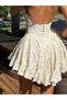 Women's Lace Halter Neck Corset Detailed Flounce Mini Dress - 5