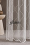 Geometric Patterned Skirt with Embroidery 1/3 Sik Pleated Tulle Curtain Suitable for Any Room Tulle Curtain with Cornice Buttons - 3