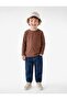 Dinosaur Embroidery Long Sleeve Crew Neck Cotton T-Shirt - 2