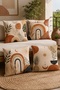 Bohemian Silhouettes and Rainbow Pattern 4-Piece Throw Pillow Cover Set - 2