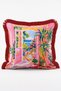 Italian Coastal Town and Lemon Tree View 4-Piece Fringed Throw Pillow Cover Set - 4