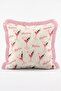 Martini Glass and Striped Zigzag Patterned Cocktail Themed Set of 4 Fringed Throw Pillow Covers - 6