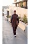 Women's Hijab Stripe Detailed Zippered Tracksuit Set - 3
