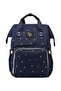 2-Piece Floral Printed Backpack Set Navy/Red/Green - 2