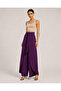 Women's Belted Double-Breasted Look Modal Fabric Wide-Leg Sweatpants - 3