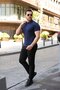 Men's knit pattern collar short sleeve knitwear t-shirt - 2