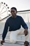 Men's 100% Cotton Regular Navy Blue Sweatshirt - 4