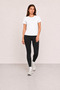Women's White Basic T-Shirt Lycra Single Jersey Fabric Crew Neck Short Sleeve Regular Fit - 2