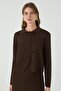 Söğüt Tri̇ko Skirt Suit Brown - 2