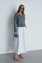 White Mila Poplin Balloon Skirt - 2