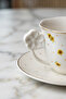 Coffee Cup Set 90 ml Porcelain Turkish Coffee Cup with Plate Floral Pattern Gold Detail with Handle W64260B8 - 4