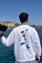 Men's Oversize Sweatshirt Western Spirit Printed White – Crew Neck, 3 Thread Raster Fleece - 3