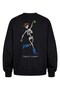 Men's Oversize Sweatshirt Western Spirit Printed Black – Crew Neck, 3 Thread Raster Fleece - 7
