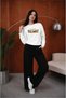 Women's Wild Flower Written Graphic Printed Comfortable Fit Crew Neck White Sweatshirt - 3