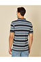 Men Black And Navy Striped Polo T-Shirt - 3