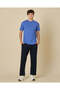 Men Blue Plain T-Shirt - 5