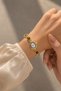 Vinos Minimal Kadın Kol Saati – Gold Color Brown Stone Detailed Minimal Elegant Wristwatch Women's Watch - 5