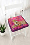 Leopard Figured Tropical Leaf Patterned Fringed Zippered Chair Cushion - Modern Decorative Cushion with Tassels - 2