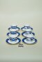 Blue New Bone 6-Person Coffee Cup Set Turkish Coffee Presentation Set - 3