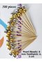 500 Pieces Decorative Gold Silver Double Color Double Pearl Beaded Party Toothpicks 6.5 cm - Pearl 8 mm - 4