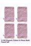 100% Organic Cotton 4-Piece Bath Washcloth Set - Baby Bath Washcloth - Pink