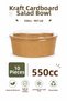 Kraft Cardboard Salad Bowl 550Cc Pet Lid Set of 10