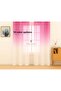 Fuchsia Pink Color Gradient 3-Layer Pleated Tulle Curtain