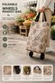 Foldable, with Wheels, Foldable, with Shoulder Strap, Shopping Bag, Market Bag, Large Size, Water-Resistant Carrying Bag, 20X54X35 cm - 2