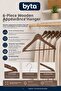 6-Piece Wood Look Clothes Hanger with Trouser Bar Durable Plastic Garment Hanger Brown