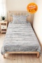 Gray Modern Young Room Single Pique Set - Striped Anthracite White 160X220Cm Quilted Bedspread