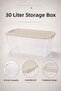 30Lt Elora Storage Box - Lockable Lid Closet Organizer Multi-Purpose Box Beige - 3