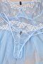 Mavi-Çok Renkli Çiçekli Kapsız Transparan Fantezi Külotlu Büyük Beden Babydoll TBBSS26DH00011 - 4