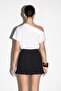 Navy Blue Pleated Elastic Waist Shorts Skirt Tdrss26Sr00005 - 4