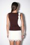 Brown V-Neck Strappy Lace Detailed Lycra Blouse Tdrss26Bz00051 - 4