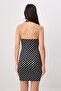 Black Polka Dot Bodycon/Fitted Halter Neck Stretch Knitted Dress Twoss26El01092 - 4