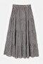 Black Gingham Elastic Waist Long Skirt Tdrss26Et00072 - 3