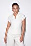 White Shirt Collar Zipper Short Sleeve Body Tdrss26Bd00006 - 2