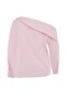 Pembe Çizgili Asimetrik Yaka Dokuma Bluz TBBSS26AF00197 - 7