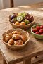2-Piece Flower Shaped Wicker Look Plastic Basket Tphss26Tps00004