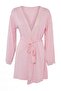 Pembe Kuşaklı Dantelli Viskon Örme Sabahlık THMSS22SB0006 - 5