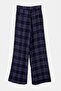 Lacivert Ekoseli Geniş Paça Pantolon TWOAW27PL00013 - 15