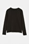 Black Off Shoulder Regular Wardrobe Essentials Interlock 100% Cotton Long Sleeve T-Shirt Tmnaw27Ts00001 - 11