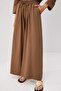 Kahverengi Keten Görünümlü Bluz Geniş Paça Pantolon Alt Üst Takım TCTSS26US00076 - 3