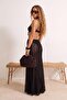 Siyah Örme Maxi Dantelli Plaj Etek TBESS26ET00018 - 3