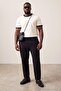 Big Size Black Regular Fit Half Elastic Waist Flexible Fabric Pants Tmnss26Ar00007