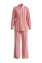 Pembe Kırmızı Poplin Çizgili Gömlek Pantolon Alt - Üst Takım TCTSS26US00083 - 5