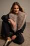 Black Oversize Faux Fur Detailed Bomber Jacket Coat Twoaw27Mo00058